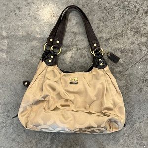 ✨ Coach 14305 Madison Dotted Sateen Leather Hobo Shoulder Bag